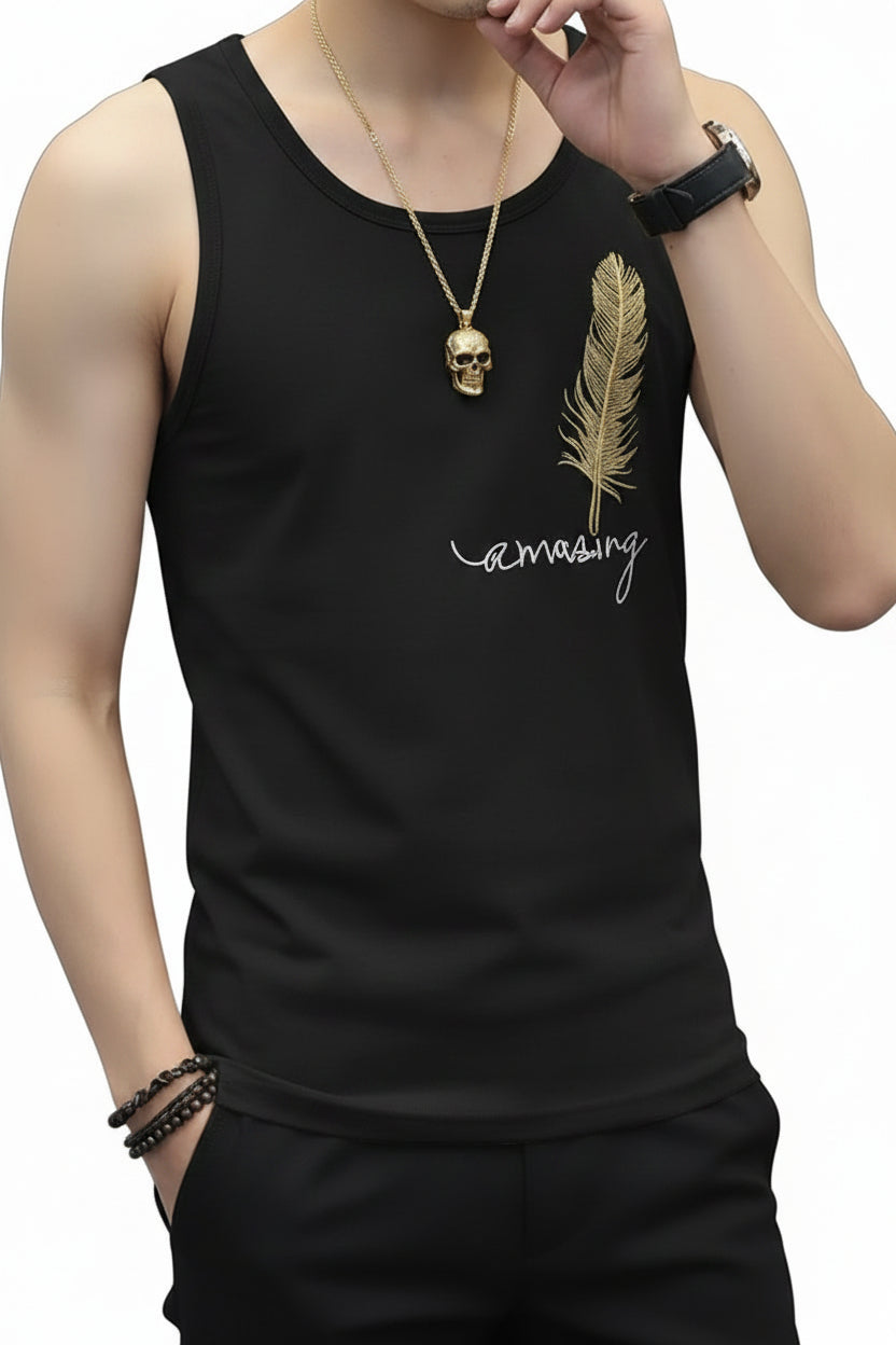 Men's Summer Sando & Shorts Set – Stretchable Cotton Jersey Fabric, Soft Breathable Sleeveless Top and Comfortable