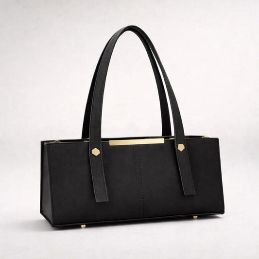 Grace Line Structured PU Leather Tote Bag for Women
