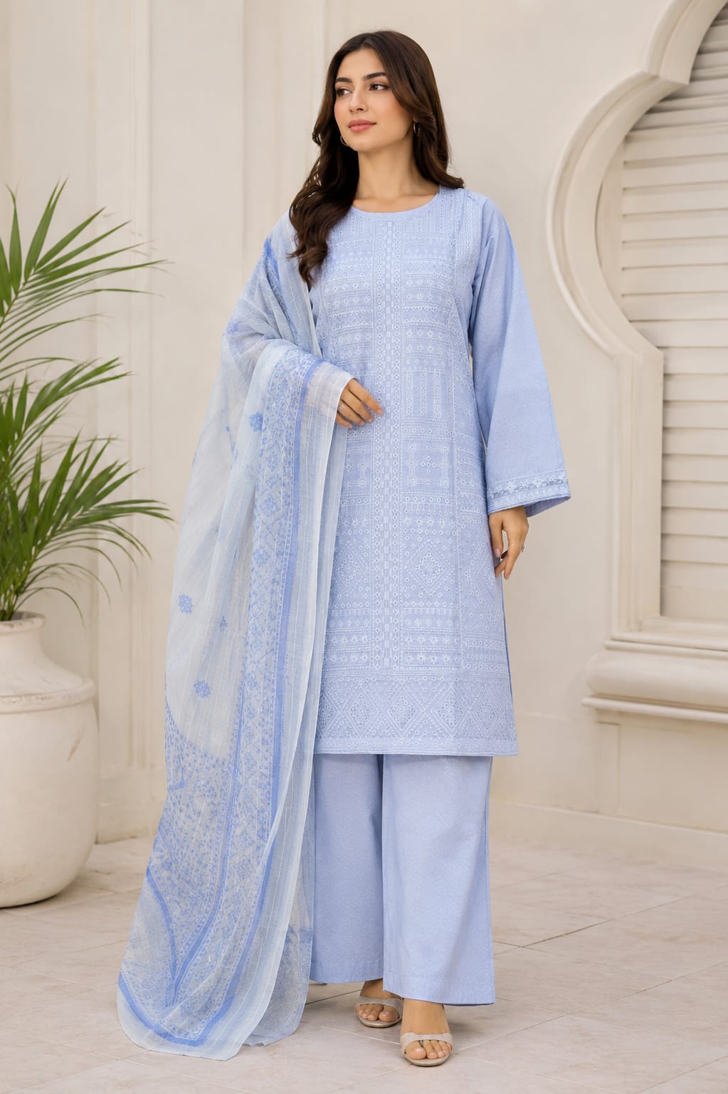 Heavy Chicken Kari Lawn 3PC Stitched with Printed Dupatta