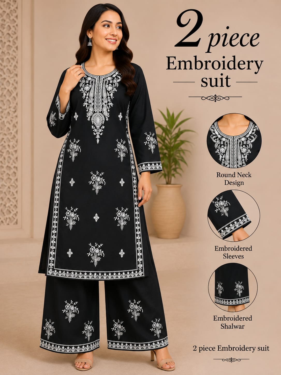 Lawn Party Wear Embroidered 2PC Stitched Suit | Heavy Embroidered Shirt and Trouser