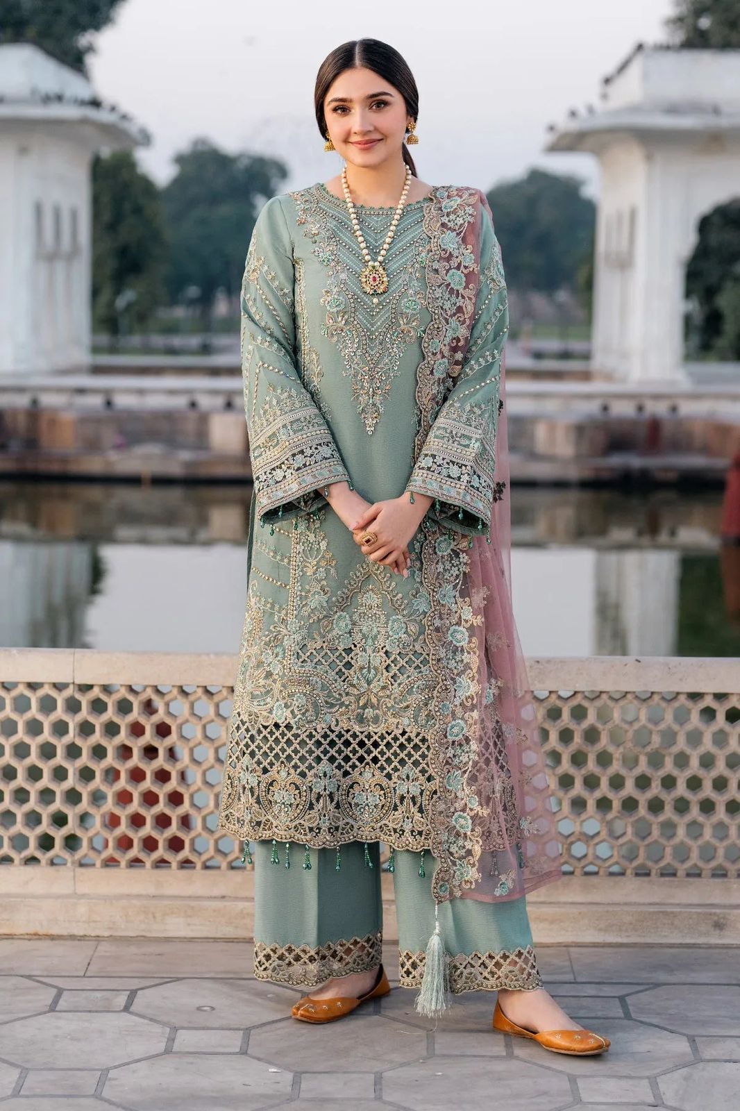 Imrozia Chiffon/Net - Premium Adda Work Embroidered Suit