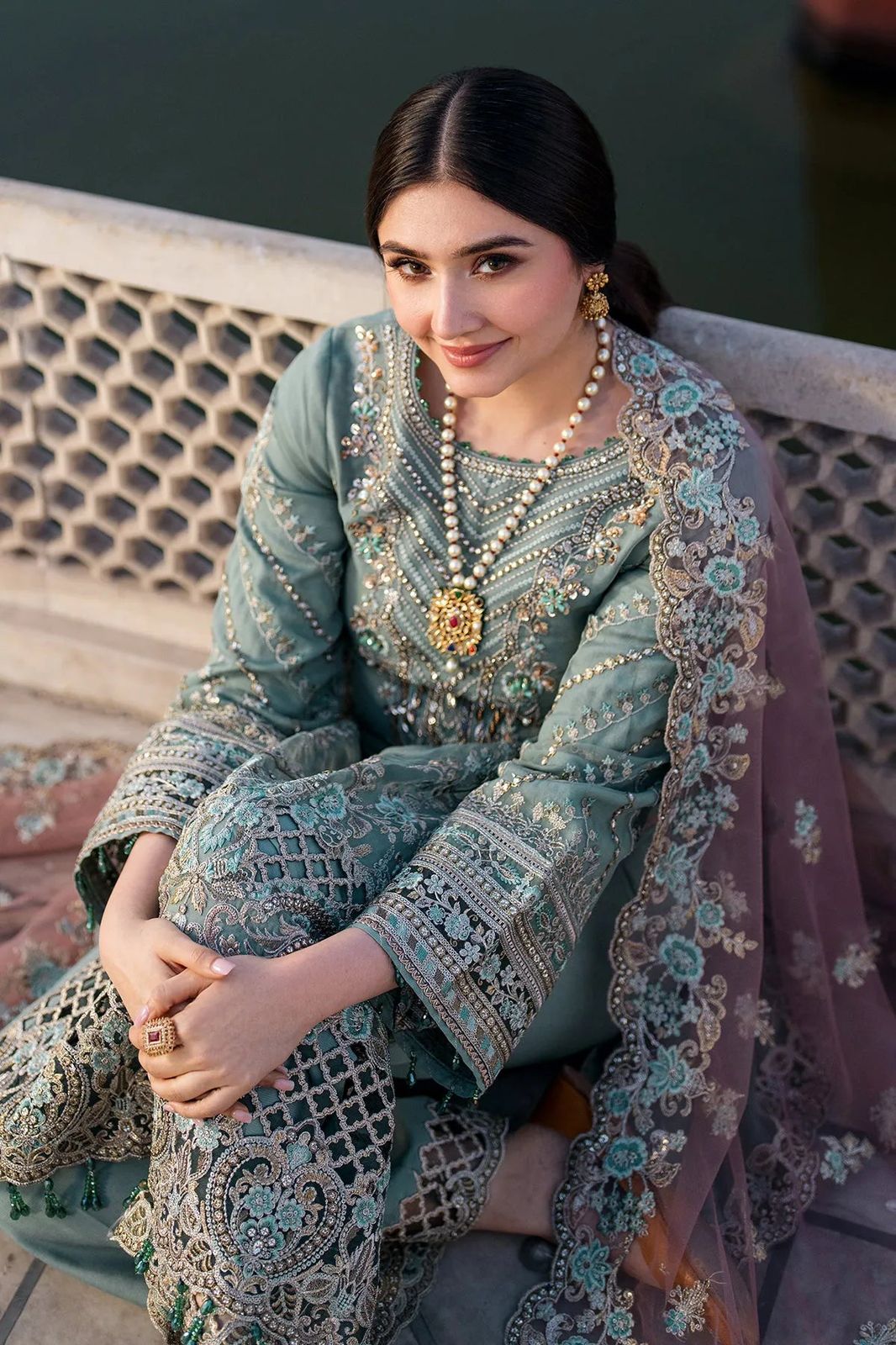 Imrozia Chiffon/Net - Premium Adda Work Embroidered Suit