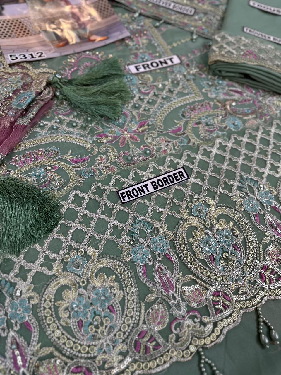 Imrozia Chiffon/Net - Premium Adda Work Embroidered Suit