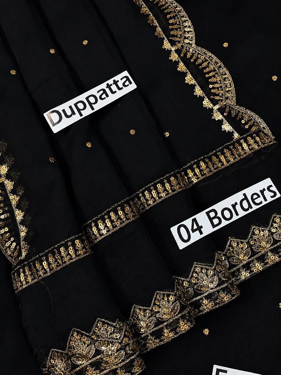 Haris Shakeel HSL_23_104 Chiffon - Heavy Emb Black & Aatashi