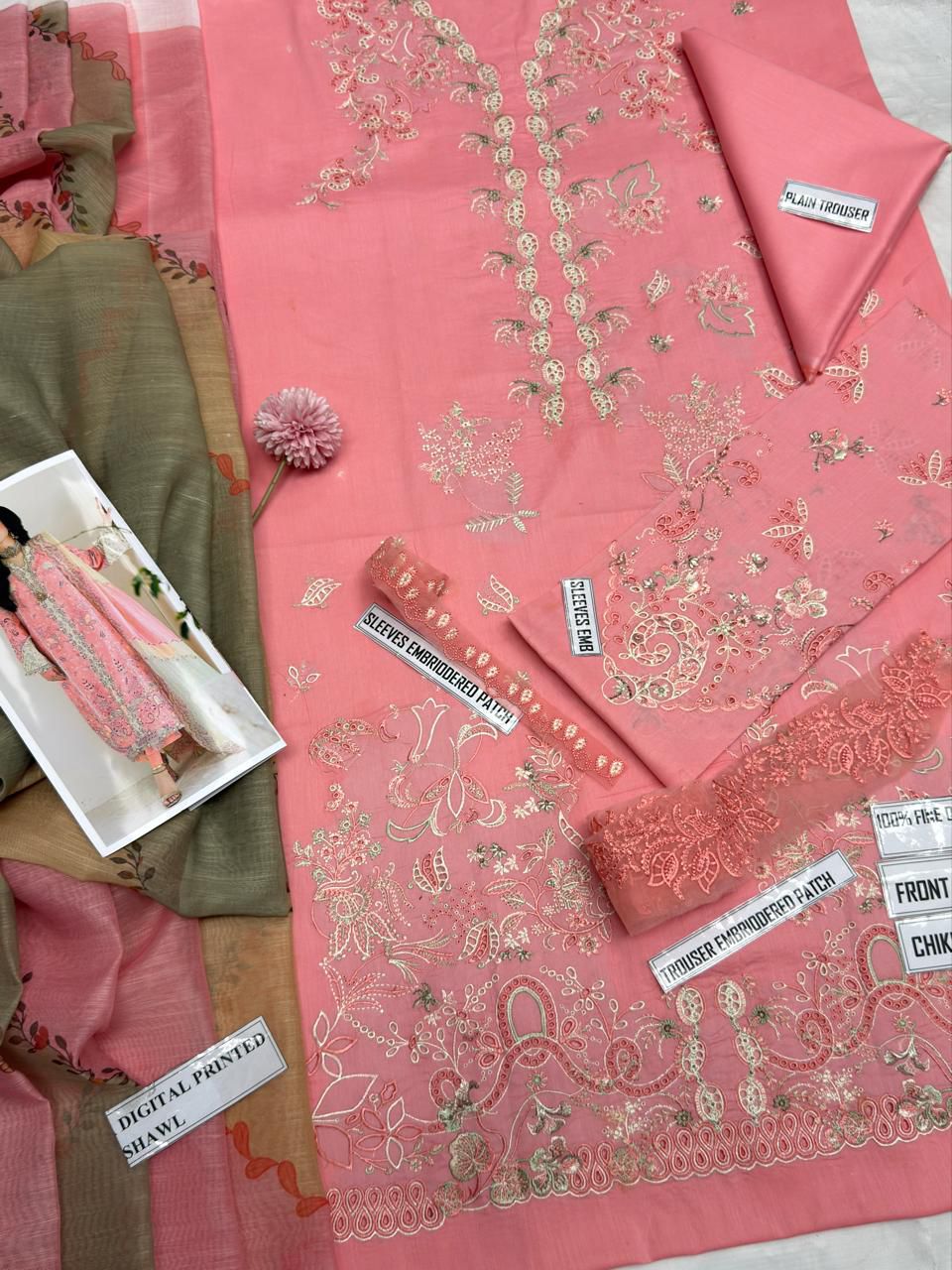 Qalamkar 2662 Heavy Chikenkari Lawn Suit with Swiss Voil Dupatta