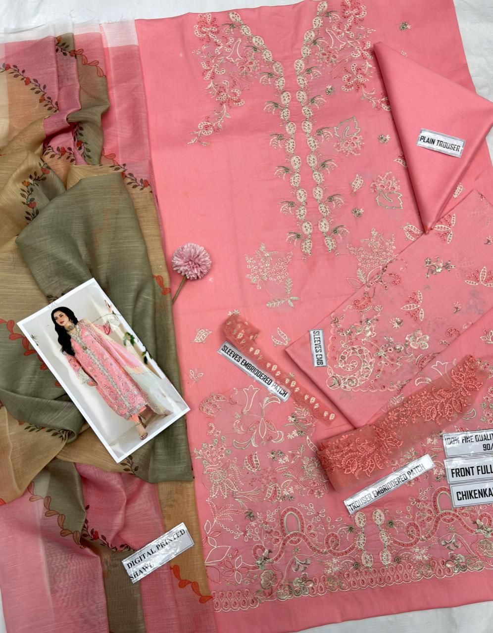 Qalamkar 2662 Heavy Chikenkari Lawn Suit with Swiss Voil Dupatta