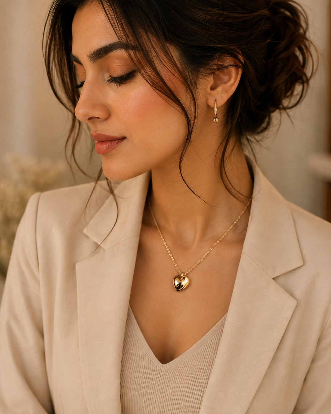Stainless Steel Heart Shape Necklace |  Love Heart Pendant Necklace | Girls & Women Fashion